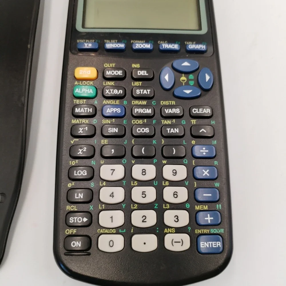 Texas Instruments TI-83 Plus Graphing Calculator Black With Slide Cover TESTED